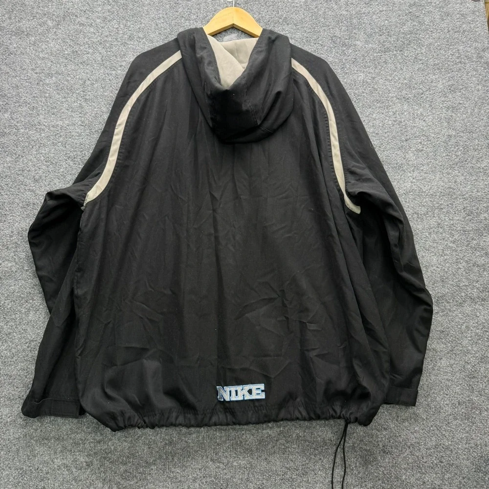 Nike Anorak Jacket Men's Size XXL Black Beige Pullover‎ Hooded Windbreaker Coat
